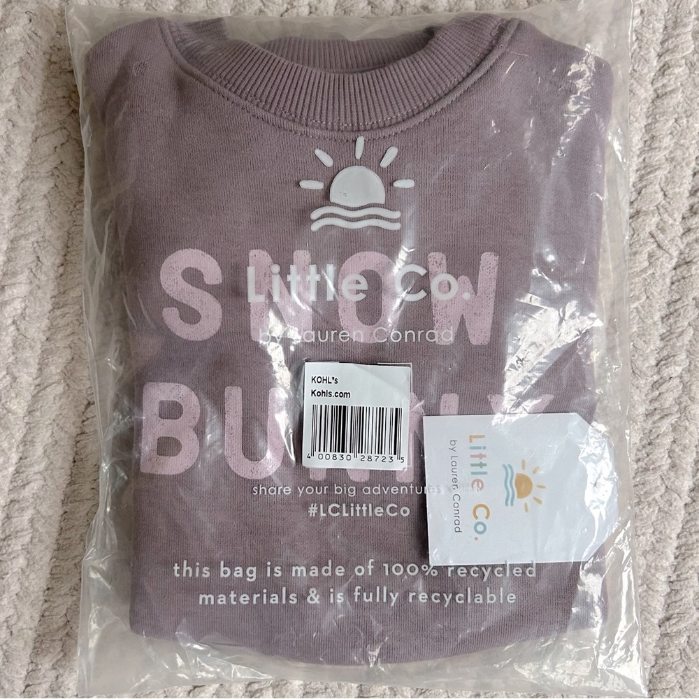 Little Co. by Lauren Conrad Snow Bunny Sweatshirt and Jogger Set Size 3 Months - Picture 2 of 4